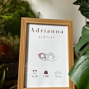 Cartão postal métrico personalizado para bebê