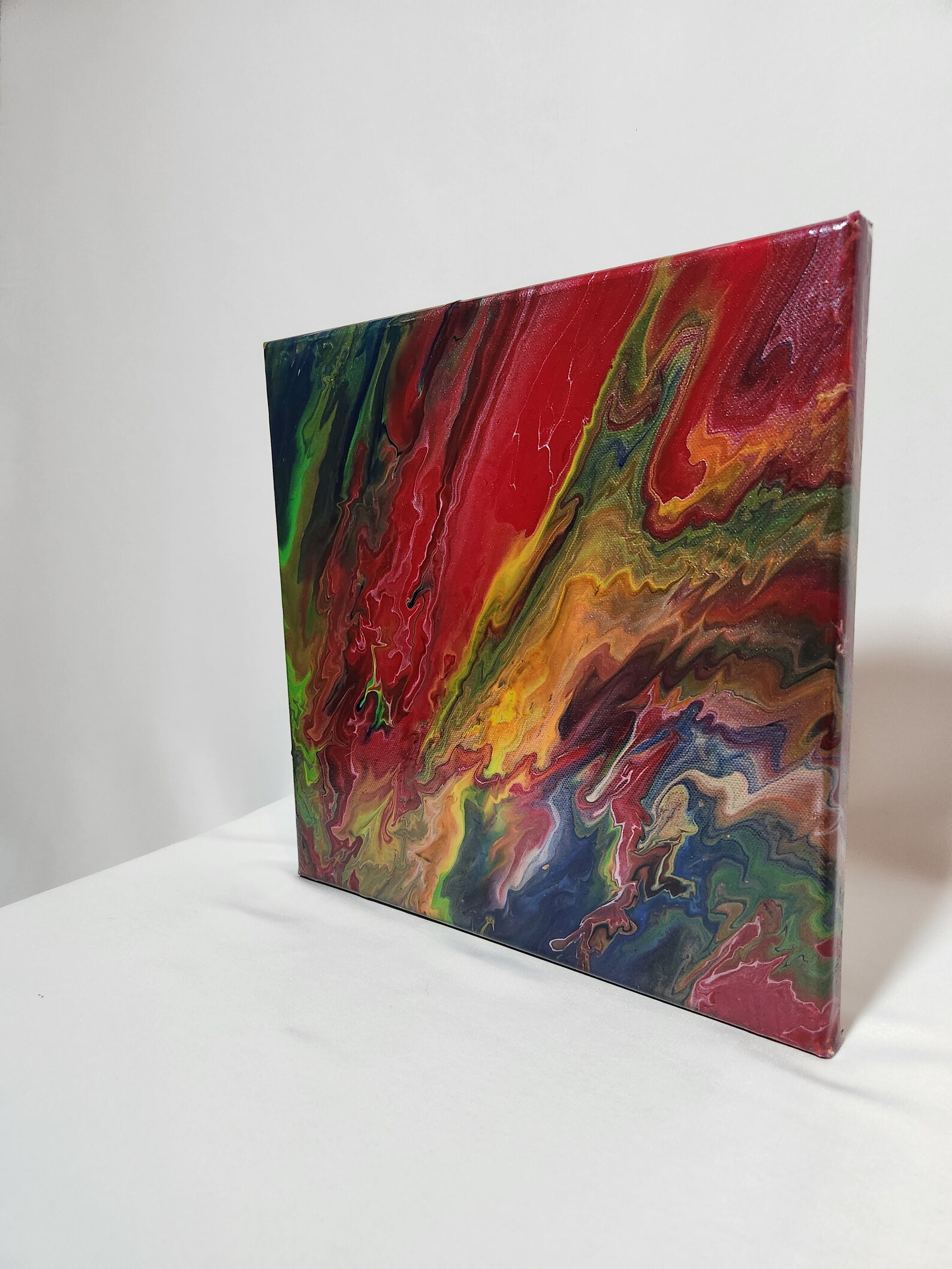 Color Me Surprised Color Me Surprised - Red and Gold Abstract Pour Painting - Fluid Art ...