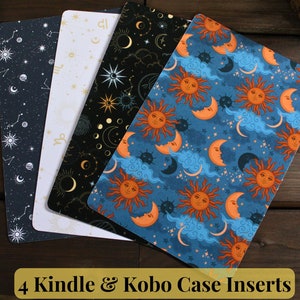 Hoesje kaartinzetstukken voor Kindle, Kobo, Amazon Fire | Achterkant versieren, Witchy, Zodiac, Celestial, Paperwhite, Scribe, Clara, Weegschaal