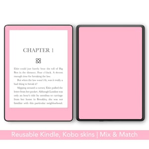 Baby Pastel Pink Reusable Skin for Kindle, Kobo, Amazon Fire