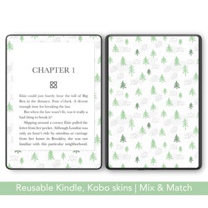 Kindle & Kobo Skin riutilizzabile / Alberi di Natale, Vacanze, Decalcomania, decora il tuo Paperwhite, oasis, Libra, Boox