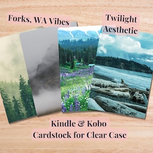 4 insteekkaarten voor hoesjes voor Kindle, Kobo, Amazon Fire | Versier rug, schemering, vorken, vampieren