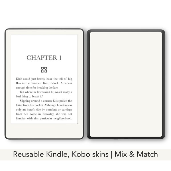 Pearl White Reusable Amazon Kindle Skin Reusable, off-white Kobo decal, decorate your Paperwhite, oasis, Libra