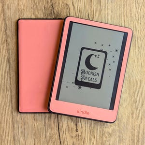 Peach Kindle Reusable Amazon Skin, Orange Decal, Decorate your Paperwhite, 12th, 11th, 10th, Basic models, With Logo, Gift, Spring, Summer