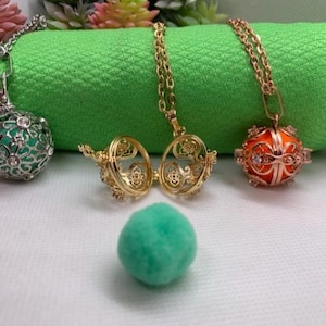 Authentic Mexican Bola Harmony Ball Necklace | Stainless Steel Bola Harmony Ball Locket | With A Chime Ball