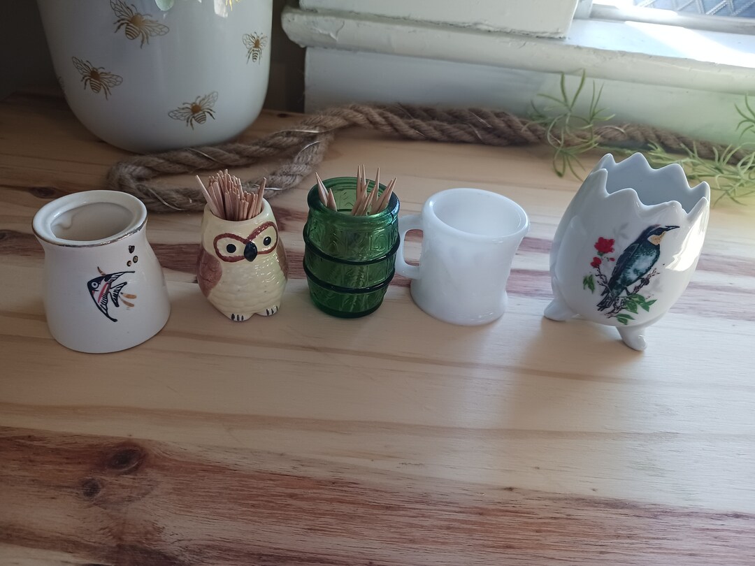 Lot of 5 Vintage Toothpick Holders Etsy