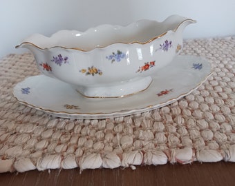 Vintage Floral K & A Spring Gravy Bowl