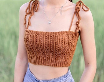 Crochet ribbed crop top.