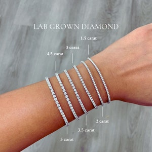 Tennis Bracelet Lab Grown Diamond. 1.5 - 5 carat. Stackable Bracelet. 14K Solid Gold tennis bracelet. Infinity Bracelet. Last Minute Gift.