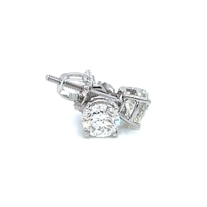 Real Natural Diamond Earrings 1.15ct, 14K white Gold. Diamond Earrings, , Diamond Studs, White Gold Diamond Earrings