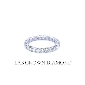 1.25ct Full Eternity Band Lab Grown Diamond, Stackable Ring For Women, Minimalistic Ring, Wedding Band. 14K White Gold. Diamond Eternity