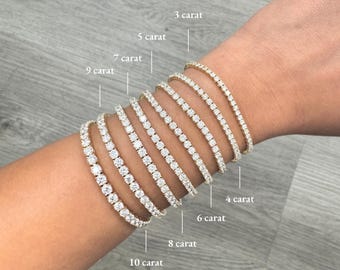 Tennis Bracelet Lab Grown Diamond. 1.5-10 carat. Stackable