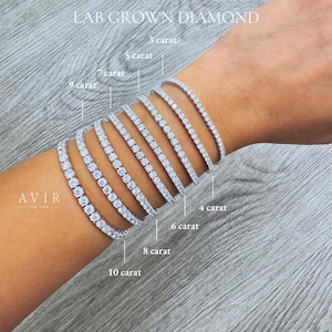 Tennis Bracelet Lab Grown Diamond. 1.5-10 carat. Stackable Infinity Bracelet. 14K Solid Gold. Passes Diamond Tester. Best Mother's Day Gift