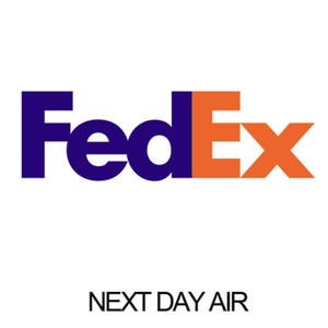 May include: FedEx logo in purple and orange with the text "NEXT DAY AIR" below.