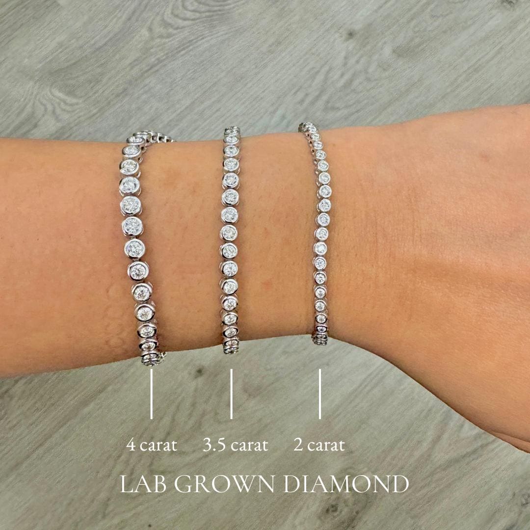 Tennis Bracelet Lab Grown Bezel Set Tennis