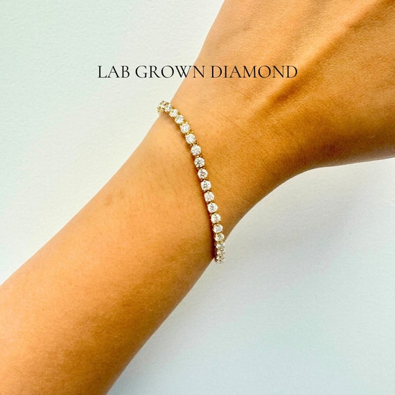 7 Carat Diamond Tennis Bracelet. Lab Grown Diamond 3 Prong
