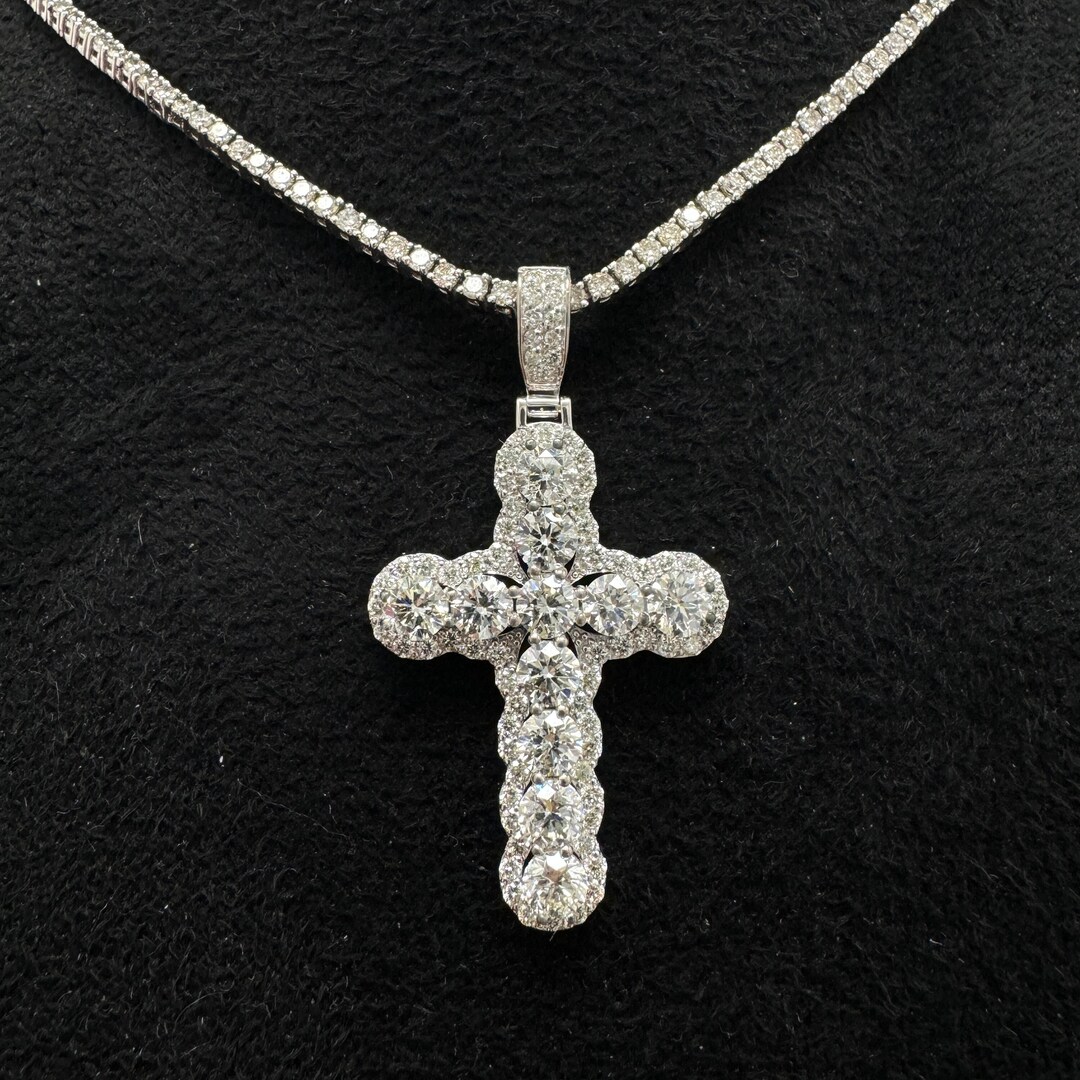 Real Diamond Cross Pendant. Unisex Diamond Pendant. Christian Faith Pendant. Religious Pendant