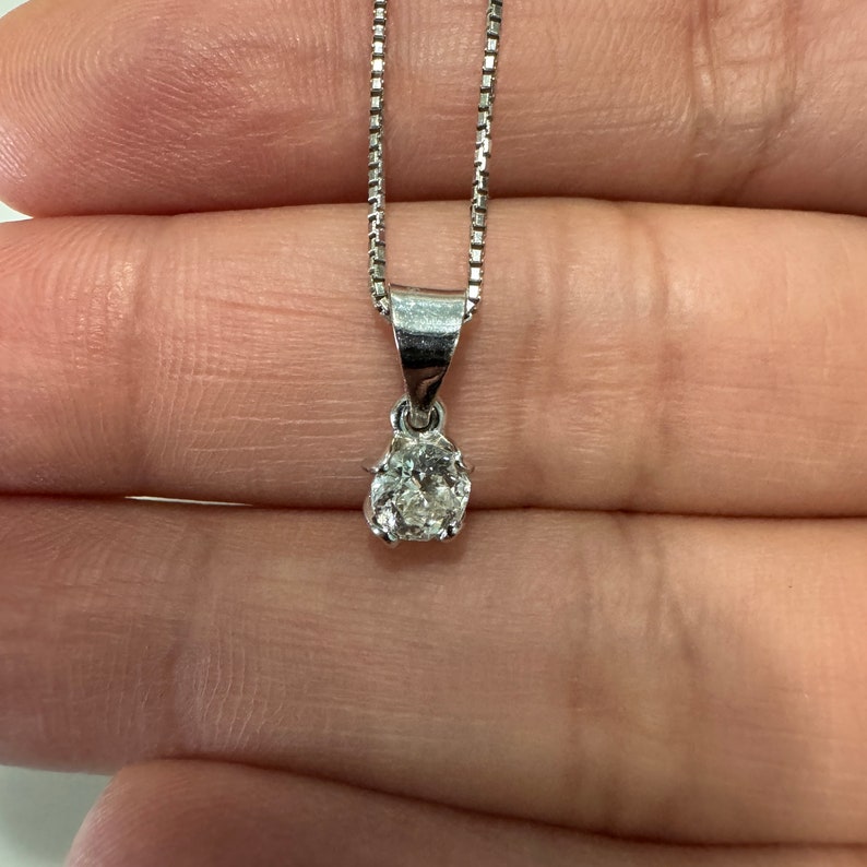 Real Natural Diamond Solitaire Necklace. Floating Diamond Necklace ...