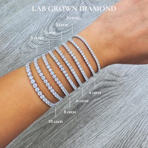 Tennis Bracelet Lab Grown Diamond. 1.5-10 carat. Stackable Infinity Bracelet. 14K Solid Gold. With Certificate. Passes Diamond Tester.