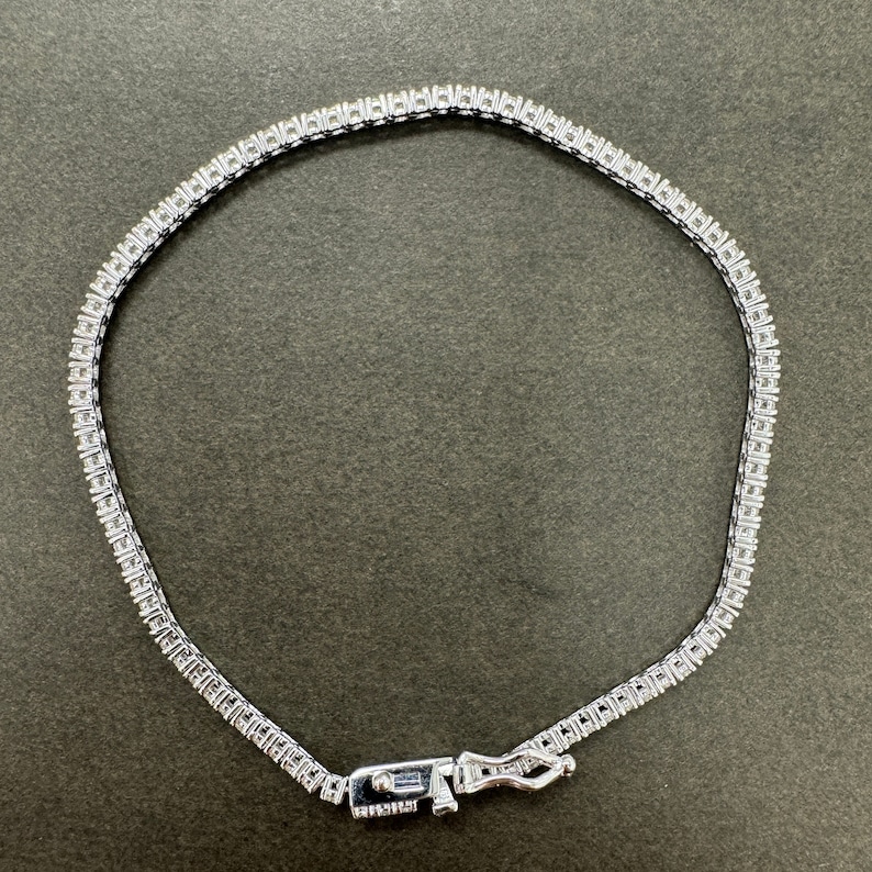 Tennis Bracelet Lab Grown Diamond. 1.5 5 carat. Stackable Bracelet. 14K Solid Gold tennis bracelet. Infinity Bracelet. Last Minute Gift. image 3