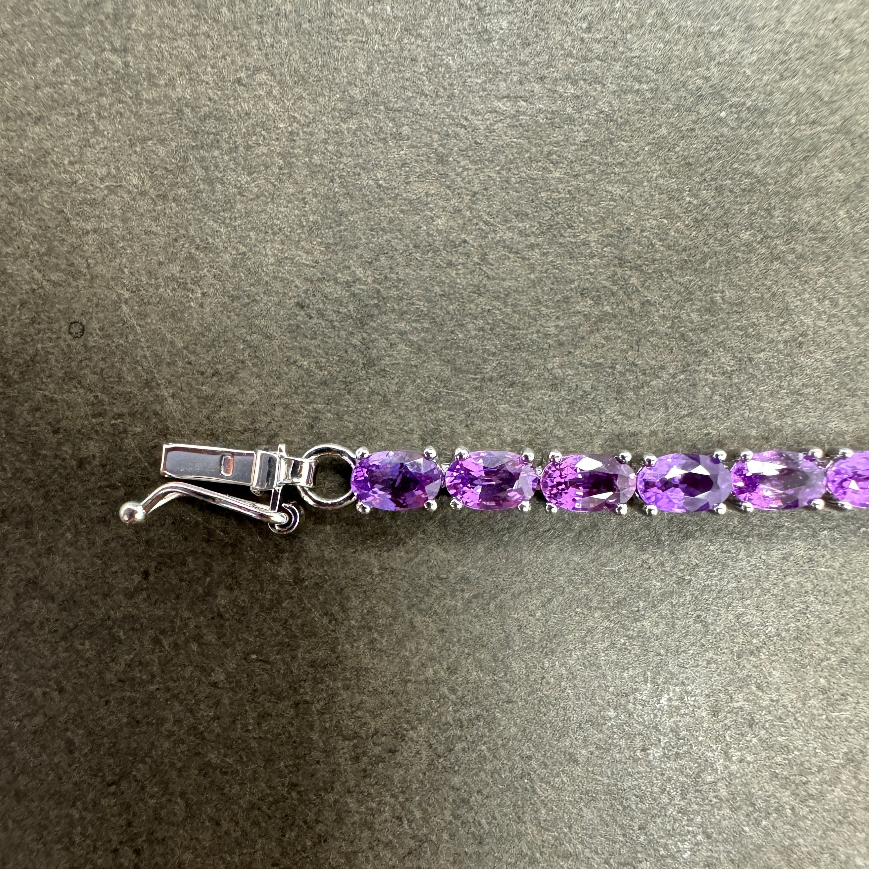 Purple Sapphire Tennis Bracelet / 10.85 Ctw 14k Gold Prong Setting