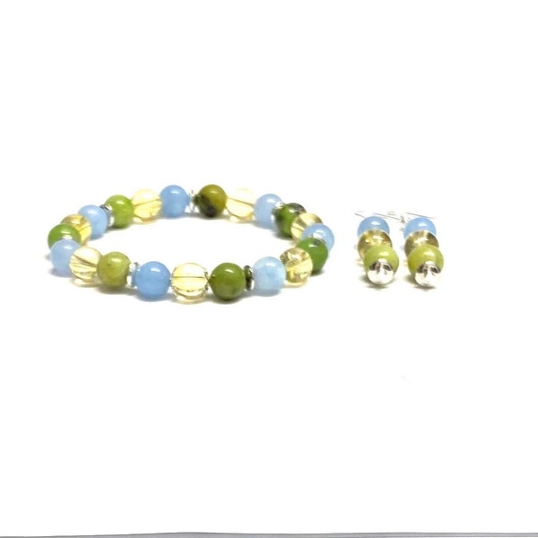 Menopause Support Earrings & Bracelet with Silver