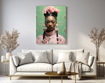 Aziza - Black art - Black Woman Art - Black Woman print - Afro-Chinese art - African Woman - Wall art Print - Wall art Decor