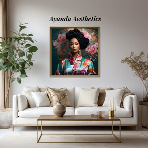 Akello - Black art - Black Woman Art - Black girl art - Black Woman print - Afro-Chinese art - Wall art Print - Wall Art Canvas