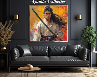 Samurai Warrior Katana Sword Art – Japanese Matte Poster