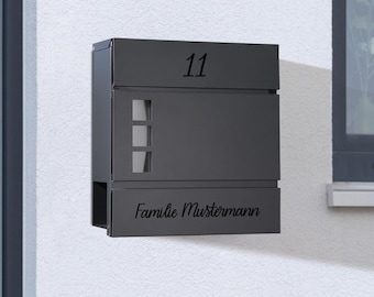 Briefkasten Namensschild Familie Mustermann – Personalisierter Aufkleber, Wetterfest, Modernes Design, Einfache Anbringung