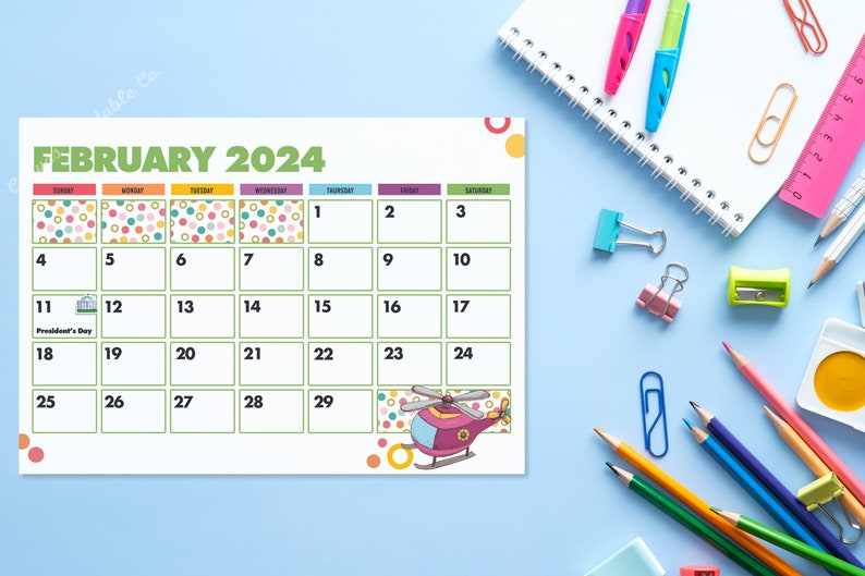Printable Calendars 2024 Editable Colorful Dot Calendars 2024 Etsy