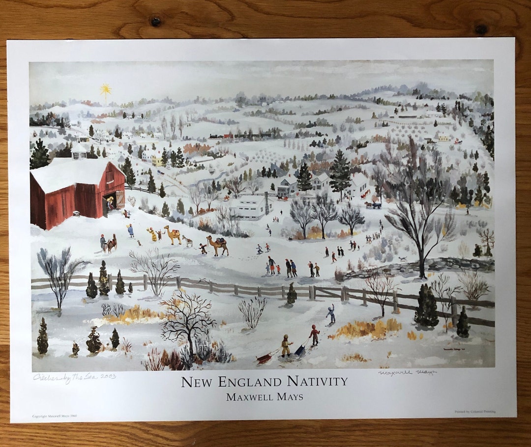Signed Maxwell Mays new England Nativity Print Etsy