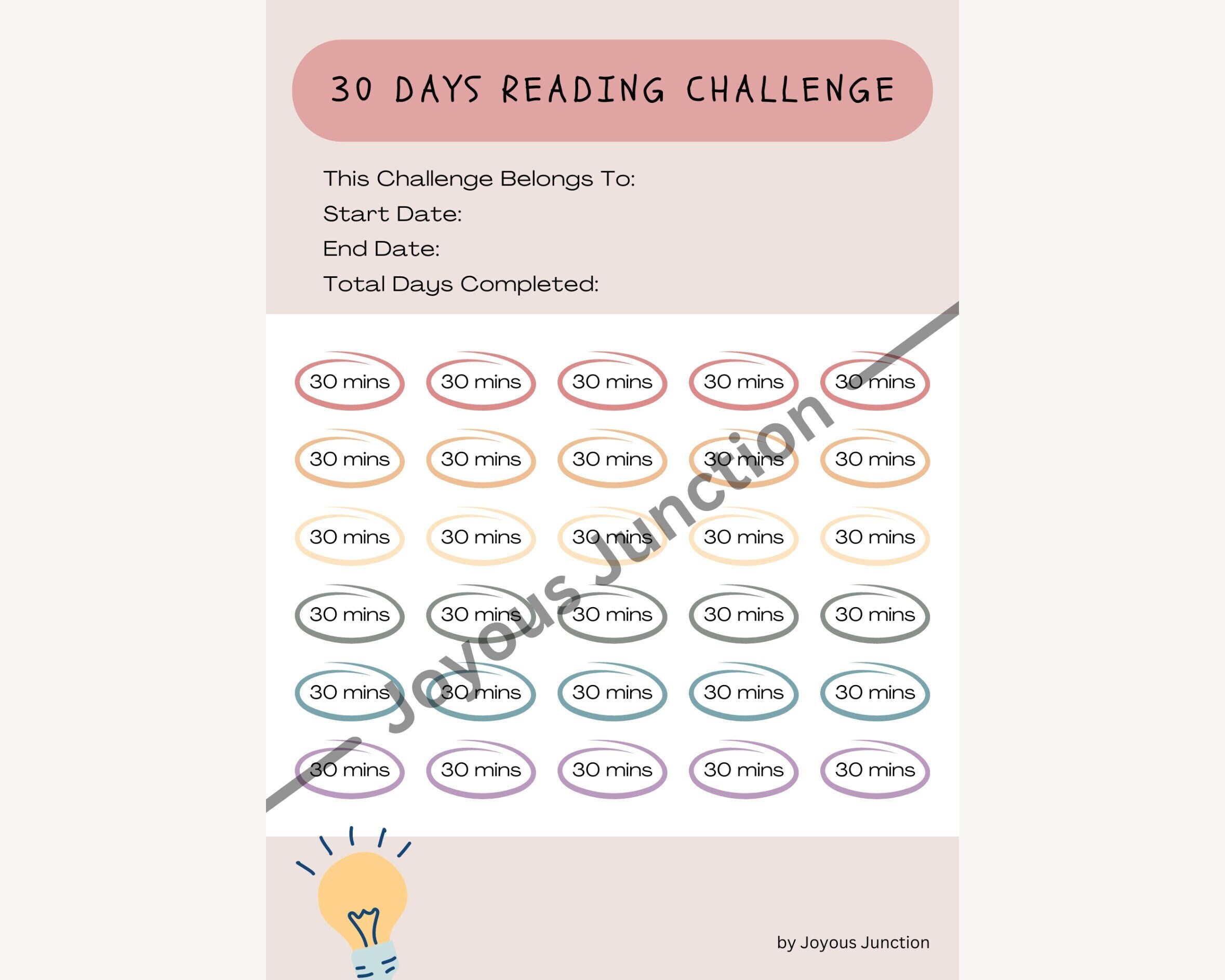 30 Days Reading Challenge Printable for Kids 30 Minute - Etsy - 30 Lays In 30 Days Read Online Free