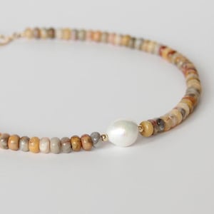 Agate & Edison Pearl Necklace: Boho Elegant Statement Jewellery