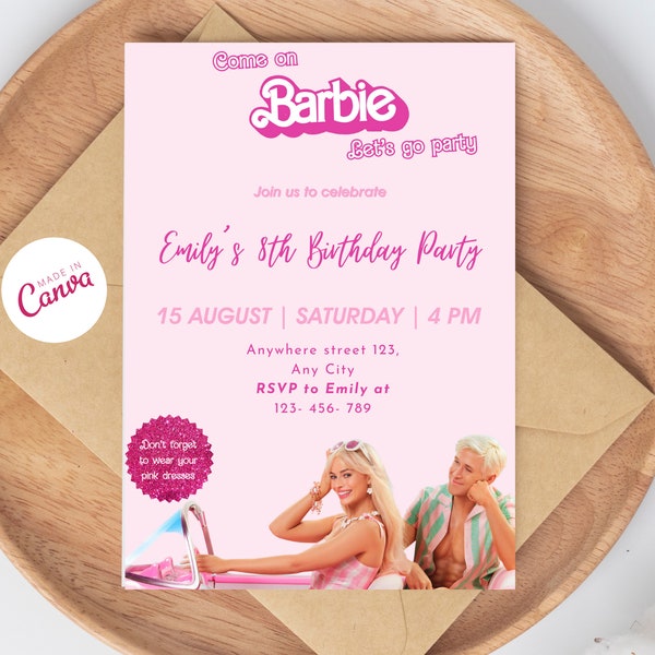 Barbie Ken Birthday Invitations Etsy Barbie Ken Birthday Invitations Etsy