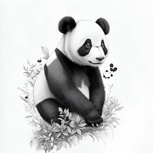 Armonía serena: diseño de tatuaje de panda