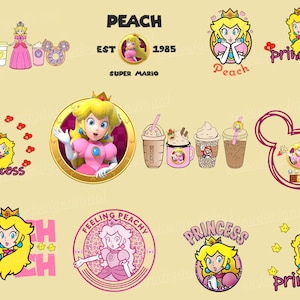 Princess Peach Png Bundle, Princess Peach, Super Mario Png Bundle, Daisy, Rosalina, Super Marıo World Png, Cricut Clipart, Digital Png