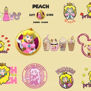 Princess Peach Png Bundle, Princess Peach, Super Mario Png Bundle, Daisy, Rosalina, Super Marıo World Png, Cricut Clipart, Digital Png