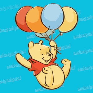Winnie the Pooh PNG, Winnie the Pooh Clipart, Instant Digital Download, Pooh Bear with honey pot, Winnie the Pooh birthday