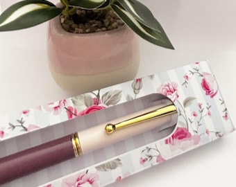 Vintage Chanel Arpege No. 5 14 KT Imprinted Gold Pen Set With