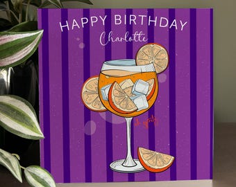 Biglietto di auguri di compleanno Aperol Spritz - Biglietto di auguri personalizzato e divertente