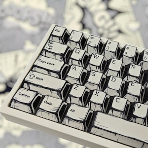 Comic Theme Keycap Set, Custom Mechanical Keyboard Keycaps