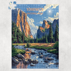 Yosemite National Park Jigsaw Puzzle, California, Premium Jigsaw Puzzle for Kids or Adults Gift, Unique Jigsaw, Family Puzzle, Brain Game