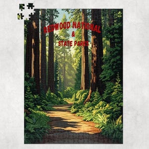 Redwood National and State Parks Jigsaw Puzzle, Premium Jigsaw Puzzle for Kids or Adults Gift, Unique Jigsaw, Family Puzzle, Brain Game