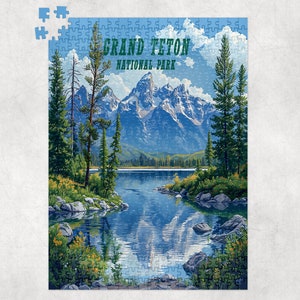 Grand Teton National Park Jigsaw Puzzle, Wyoming, Premium Jigsaw Puzzle for Kids or Adults Gift, Unique Jigsaw, Family Puzzle, Brain Game