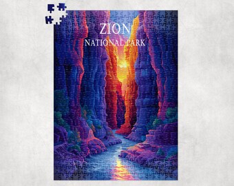 Zion National Park Jigsaw Puzzle, Utah, Premium Jigsaw Puzzle for Kids or Adults Gift, Unique Jigsaw, Family Puzzle, Brain Game
