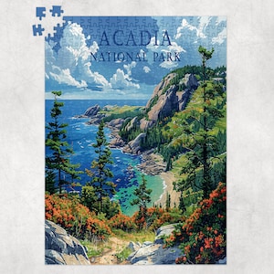 Acadia National Park Jigsaw Puzzle, Maine, Premium Jigsaw Puzzle for Kids or Adults Gift, Unique Jigsaw, Family Puzzle, Brain Game