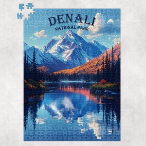 Denali National Park Jigsaw Puzzle, Alaska, Premium Jigsaw Puzzle for Kids or Adults Gift, Unique Jigsaw, Family Puzzle, Brain Game