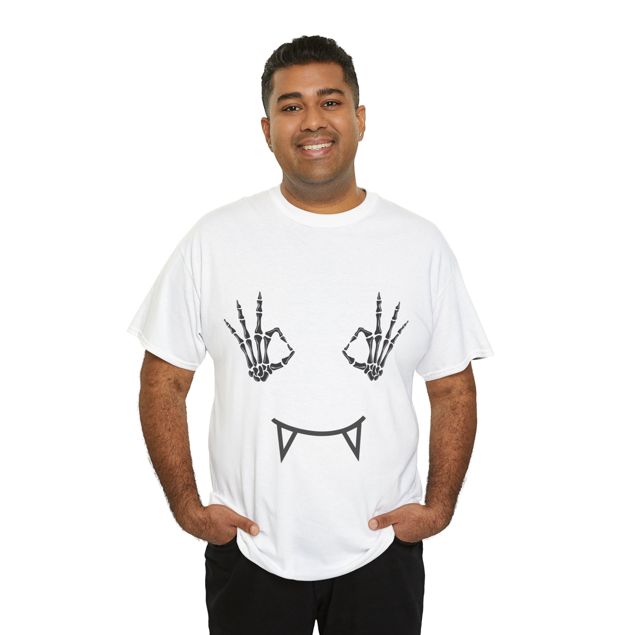 Discover Halloween Skeleton Hands Happy Face T-Shirt