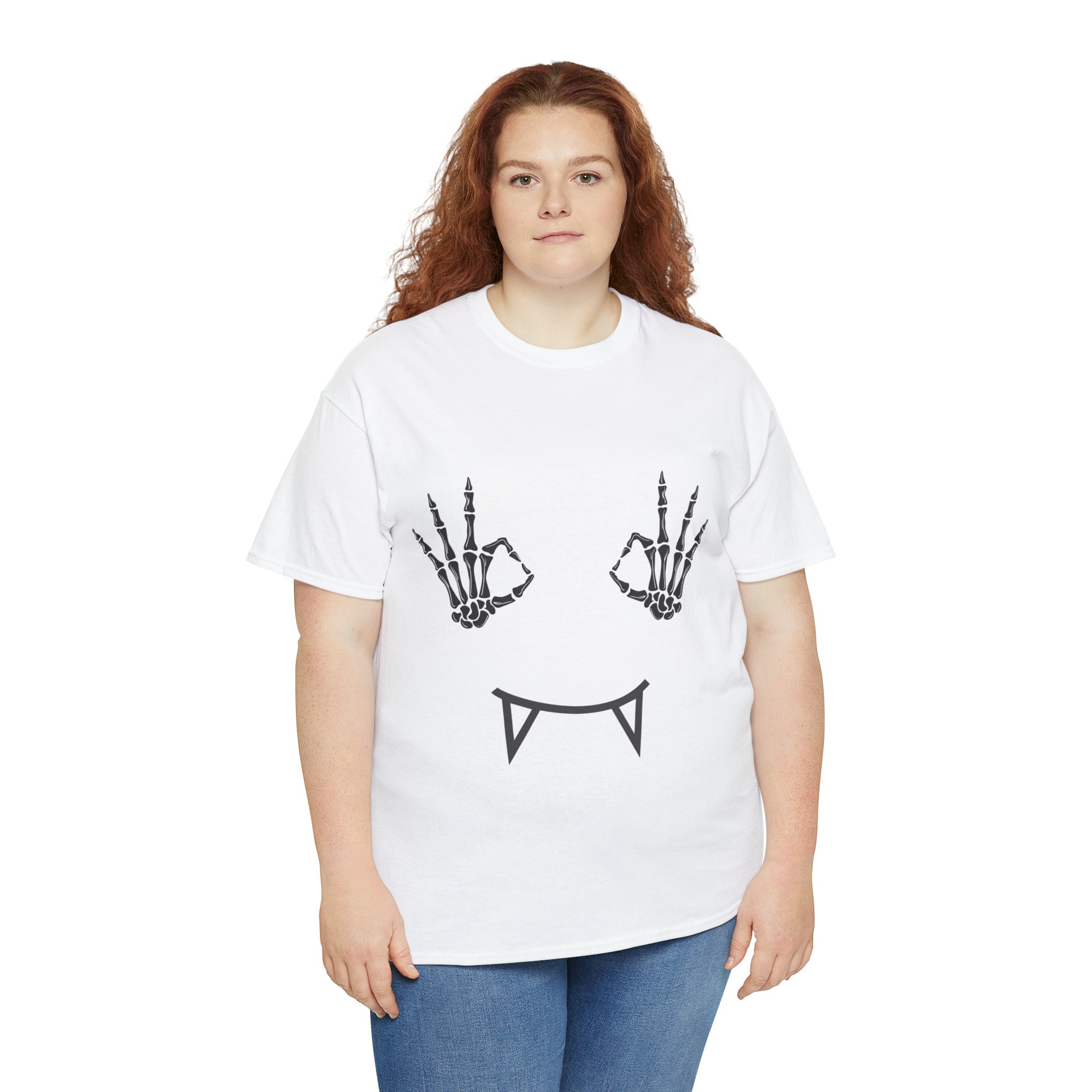 Discover Halloween Skeleton Hands Happy Face T-Shirt